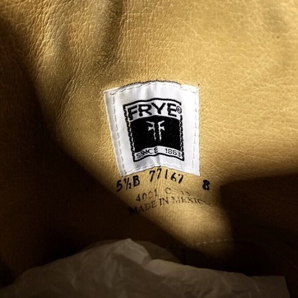 FRYE Melissa Whiskey Leather Button Lug Tall Boots Western Horse Gir Equestrian - Picture 12 of 12